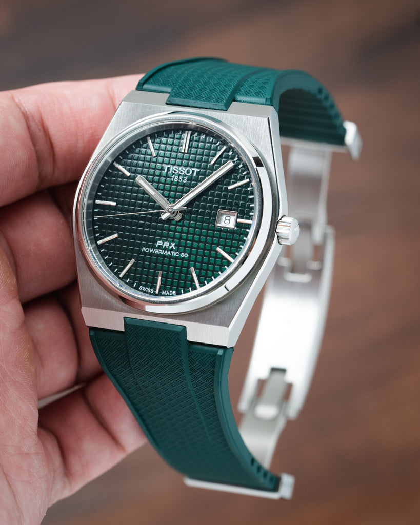 Emerald Green Tissot PRX CTS Rubber Strap Swiss Emporium