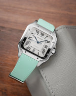 Mint Green Sailcloth CTS Rubber Strap for Cartier Santos de Cartier
