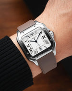 Brown CTS Rubber Strap for Cartier Santos