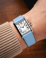 Baby Blue Chevre Slim Strap