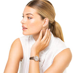 Toccata Ladies Brown Leather Quartz Watch, 34 mm