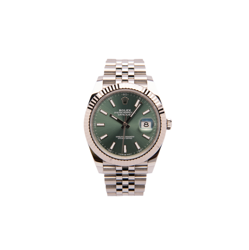 Datejust 41 - Oystersteel and White Gold, Green (2022) – Rolex | Swiss Emporium Melbourne