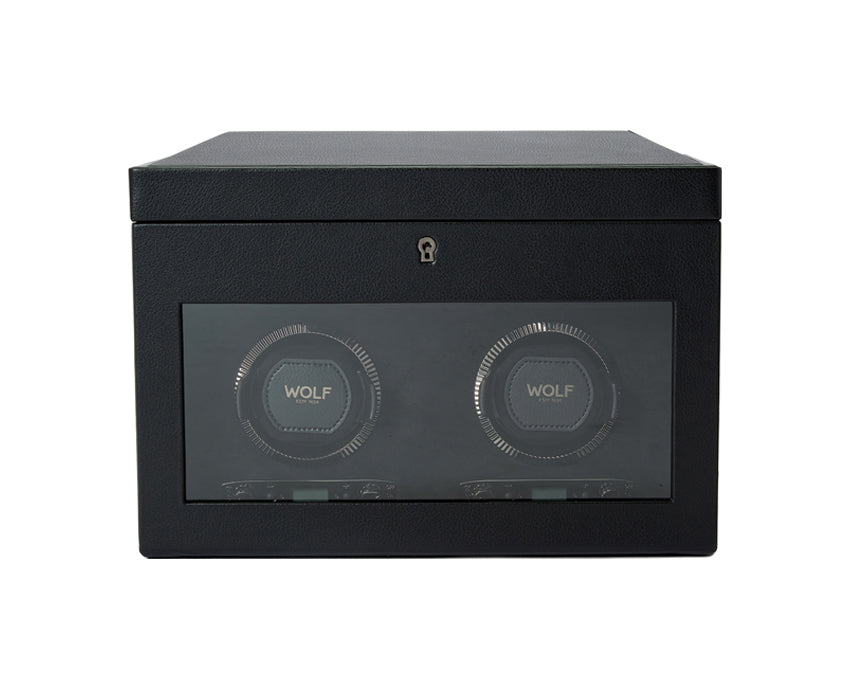 British Racing Double Watch Winder with Storage Black