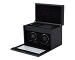 Wolf British Racing Double Watch Winder with Storage Black