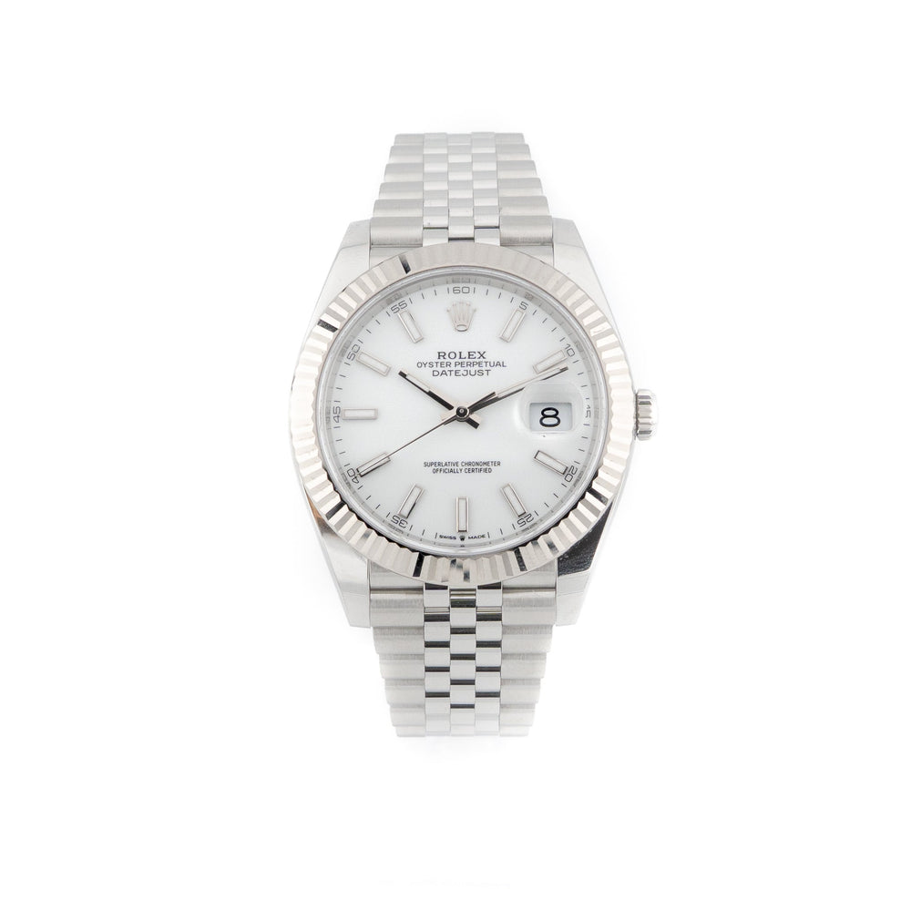 Datejust 41 - Oystersteel & 18 ct White Gold, White - 2025