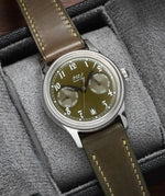 Olive Green Shell Cordovan Slim Strap