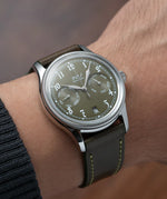 Olive Green Shell Cordovan Slim Strap