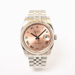 Datejust 36 - Oystersteel and White Gold, Pink Roman Dial (116234) - 2014