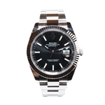 Datejust 41- Oystersteel & 18 ct White Gold, Black Dial (2020)