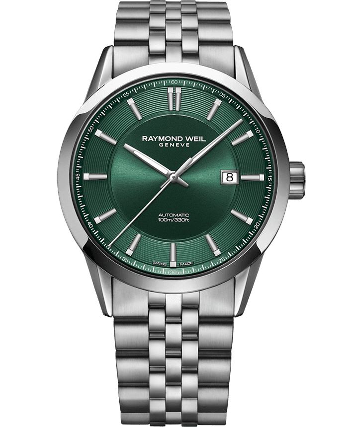 Freelancer Men's Automatic Green Dial Stainless Steel Bracelet Watch, 42 mm