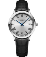 Toccata Ladies Black Leather Quartz Watch, 34 mm