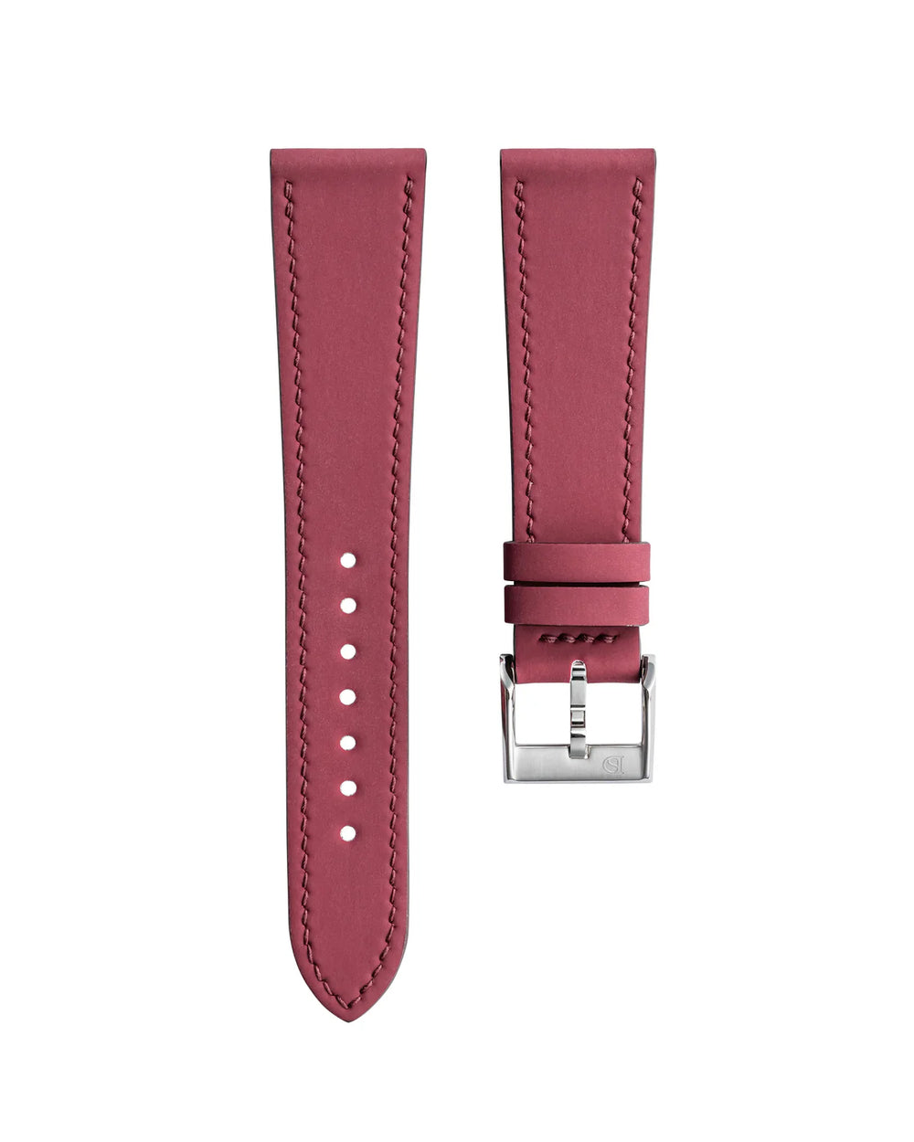 Wine Red Rubberised Leather (Smooth) Slim Strap