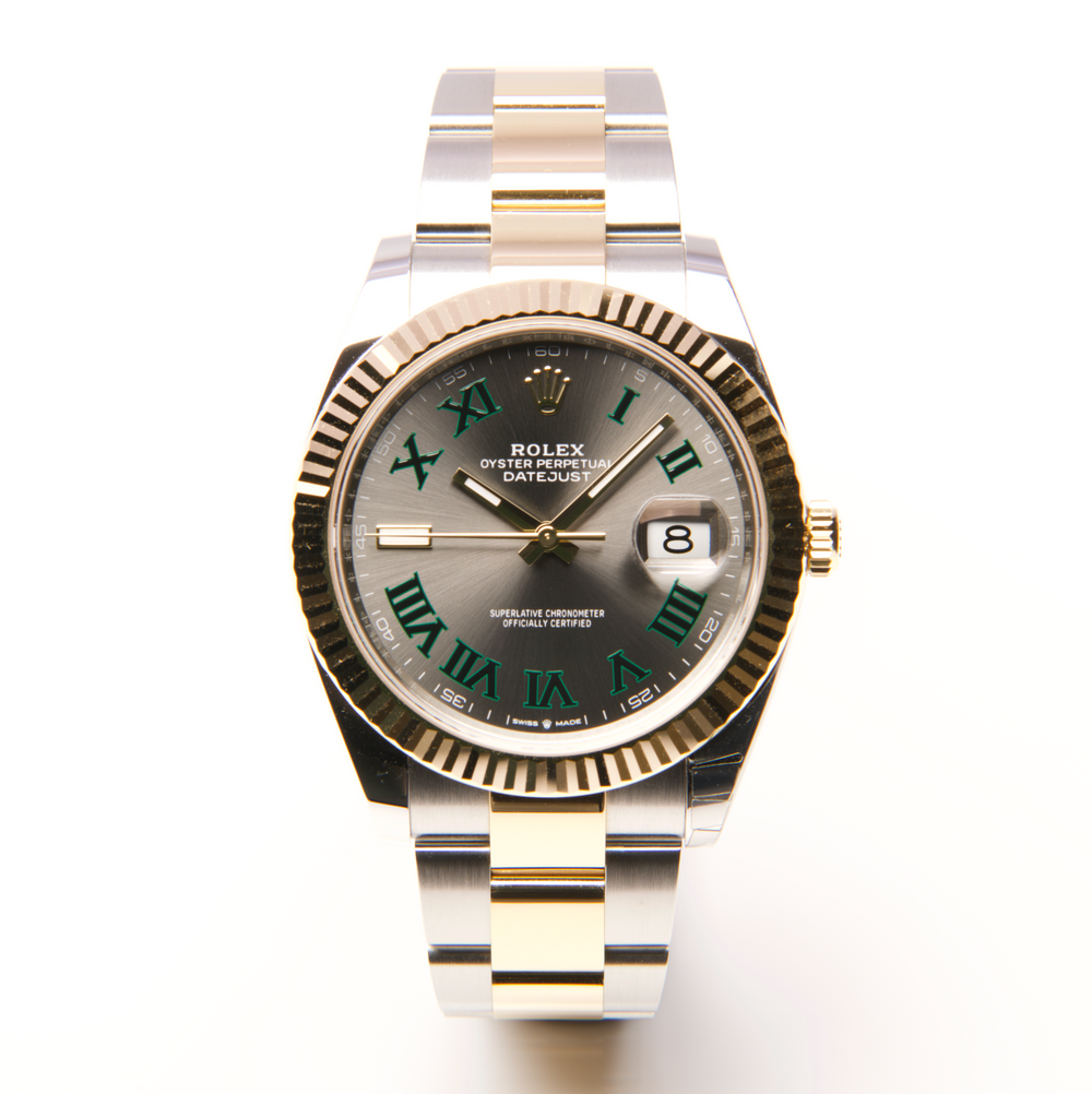 Datejust 41 - Oystersteel & Yellow Gold "Wimbledon" (2024) – Rolex | Swiss Emporium Melbourne