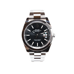 Datejust 41- Oystersteel & 18 ct White Gold, Black Dial (2020)