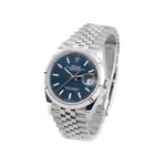 Datejust 36- Oystersteel & White Gold, Bright Blue Fluted Motif Dial - 2022