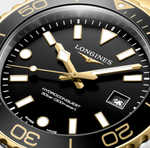 HYDROCONQUEST TWO TONE YELLOW GOLD "BLACK" DIAL 42MM