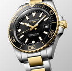 HYDROCONQUEST TWO TONE YELLOW GOLD "BLACK" DIAL 42MM