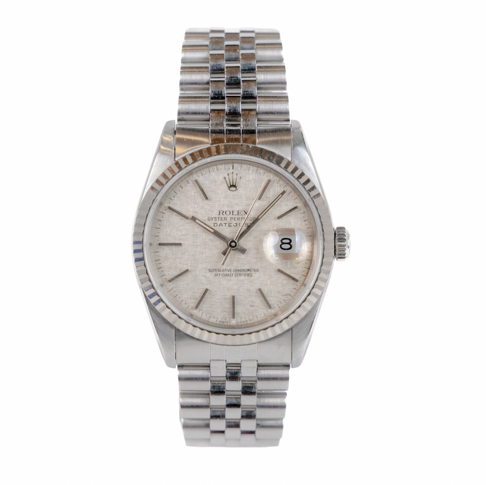 Datejust 36 - Oystersteel & White Gold, Linen Dial - 1991 - Swiss Emporium – Rolex | Swiss Emporium Melbourne
