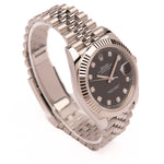 Datejust 41 - Oystersteel and White Gold, Bright Black, Diamond Set Dial