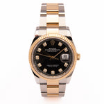 Datejust 36 - Oystersteel & Yellow Gold, Diamond-Set Black Dial (2018)