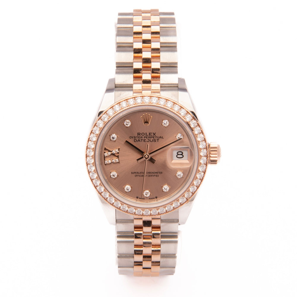 Lady Datejust 28 - Oystersteel & Everose Gold, Rose-colour set with diamonds - (2023) – Rolex | Swiss Emporium Melbourne