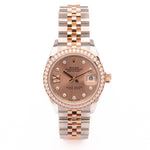 Lady Datejust 28 - Oystersteel & Everose Gold, Rose-colour set with diamonds - (2023)