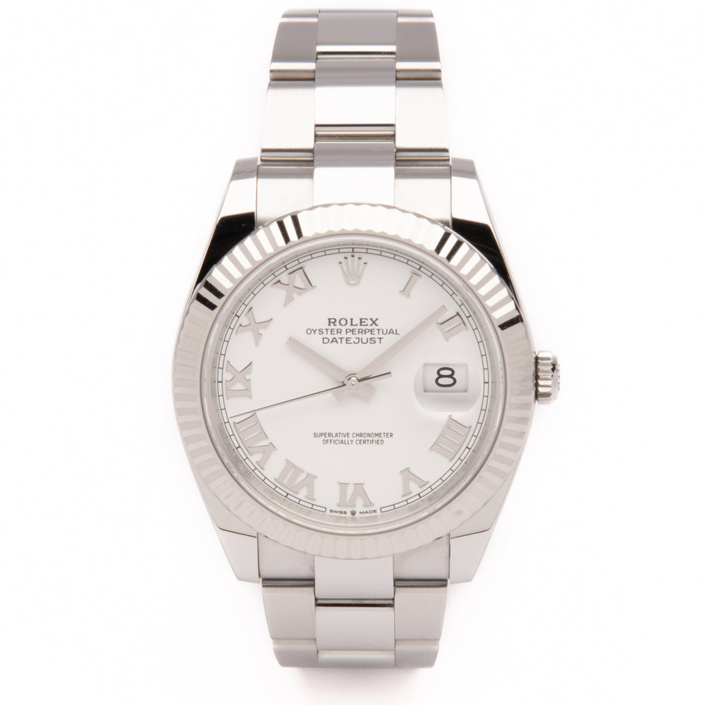 Datejust 41 - Oystersteel and White Gold, White Dial (2023) – Rolex | Swiss Emporium Melbourne