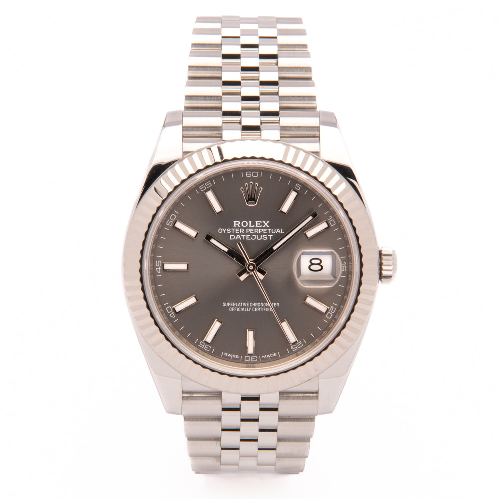 Datejust 41 - Oystersteel & 18 ct White Gold, Slate Dial – Rolex | Swiss Emporium Melbourne
