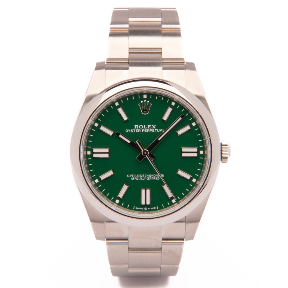 Oyster Perpetual 41 - Oystersteel, Green (2022) – Rolex | Swiss Emporium Melbourne
