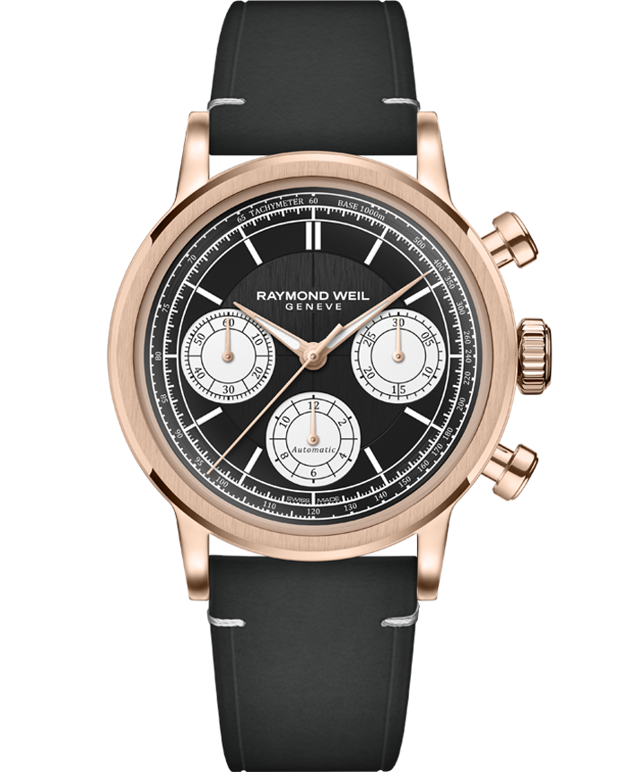 Millesime Automatic Tri-Compax Chronograph Black Sector Dial Watch, 39 mm