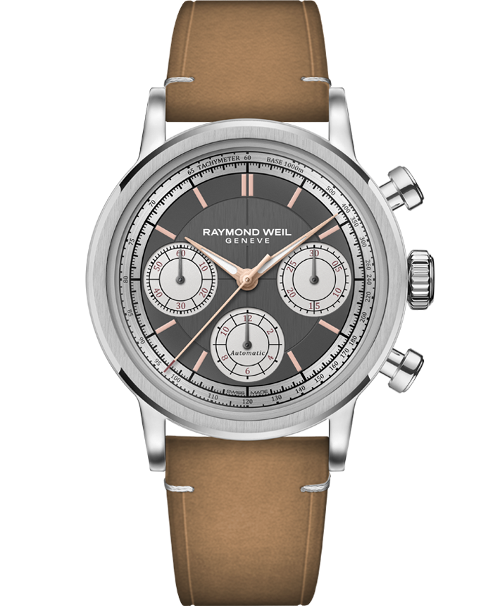 Millesime Automatic Tri-Compax Chronograph Leather Strap Watch, 39 mm