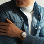 Millesime Automatic Tri-Compax Chronograph Leather Strap Watch, 39 mm