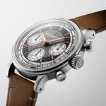 Millesime Automatic Tri-Compax Chronograph Leather Strap Watch, 39 mm