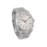 Rolex Oyster Perpetual Date 34mm case and smooth bezel, side view