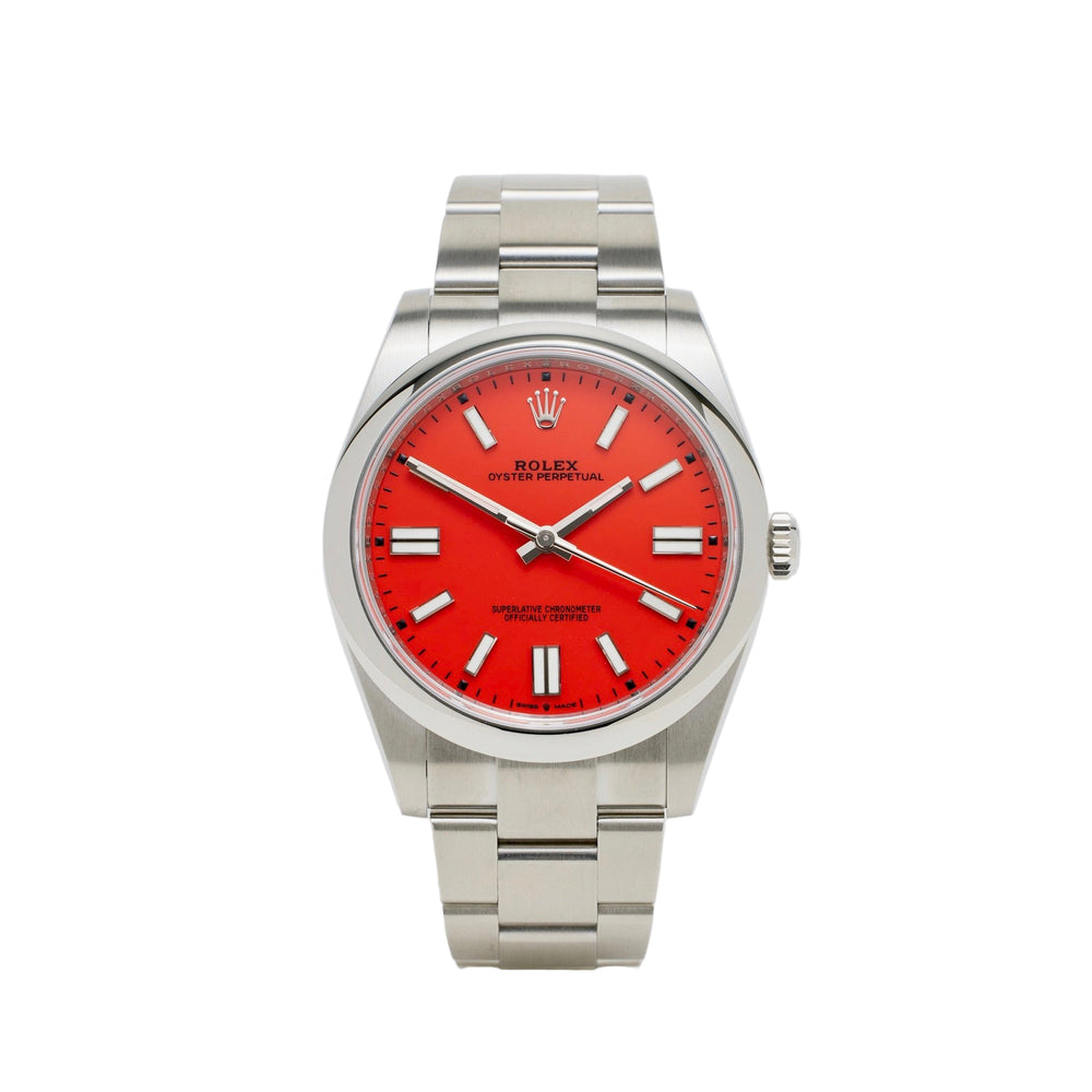Oyster Perpetual 41 "Coral Red" (2021) – Rolex | Swiss Emporium Melbourne