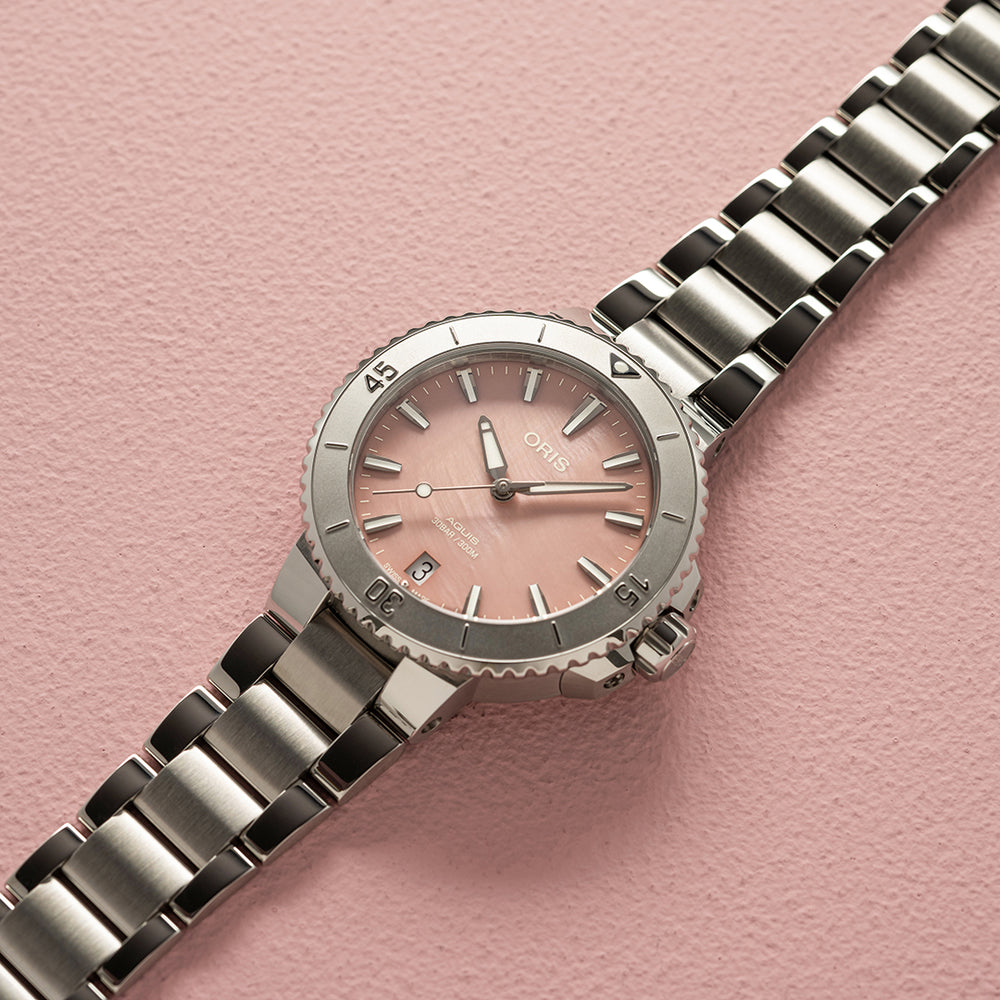 Aquis Date 36.5mm - Pink Mother Of Pearl
