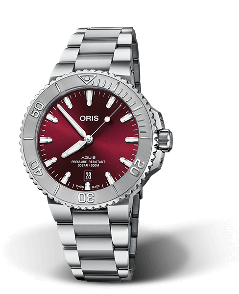 Aquis Date 41.5mm - Cherry - Swiss Emporium