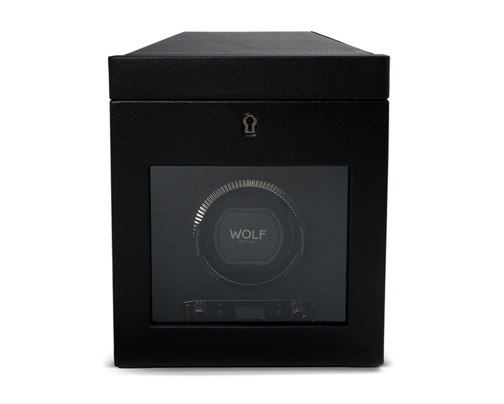 British Racing Single Watch Winder with Storage Black