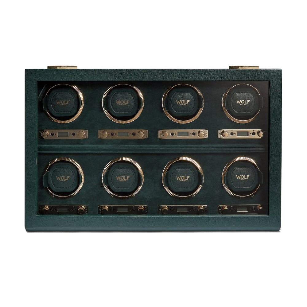 British Racing Green 8Pc Watch Winder