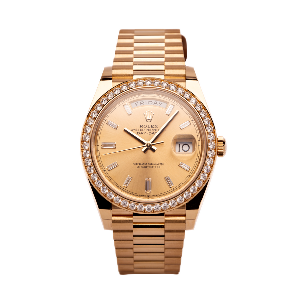 Day-Date 40 - 18ct Yellow Gold, Diamond Set Dial, Diamond Set Bezel – Rolex | Swiss Emporium Melbourne