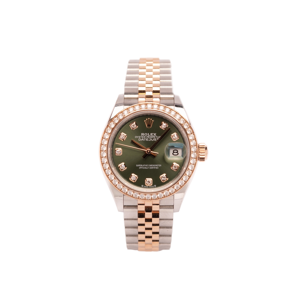 Datejust 28 - Oystersteel & Everose Gold, Diamond-Set Bezel (2021)