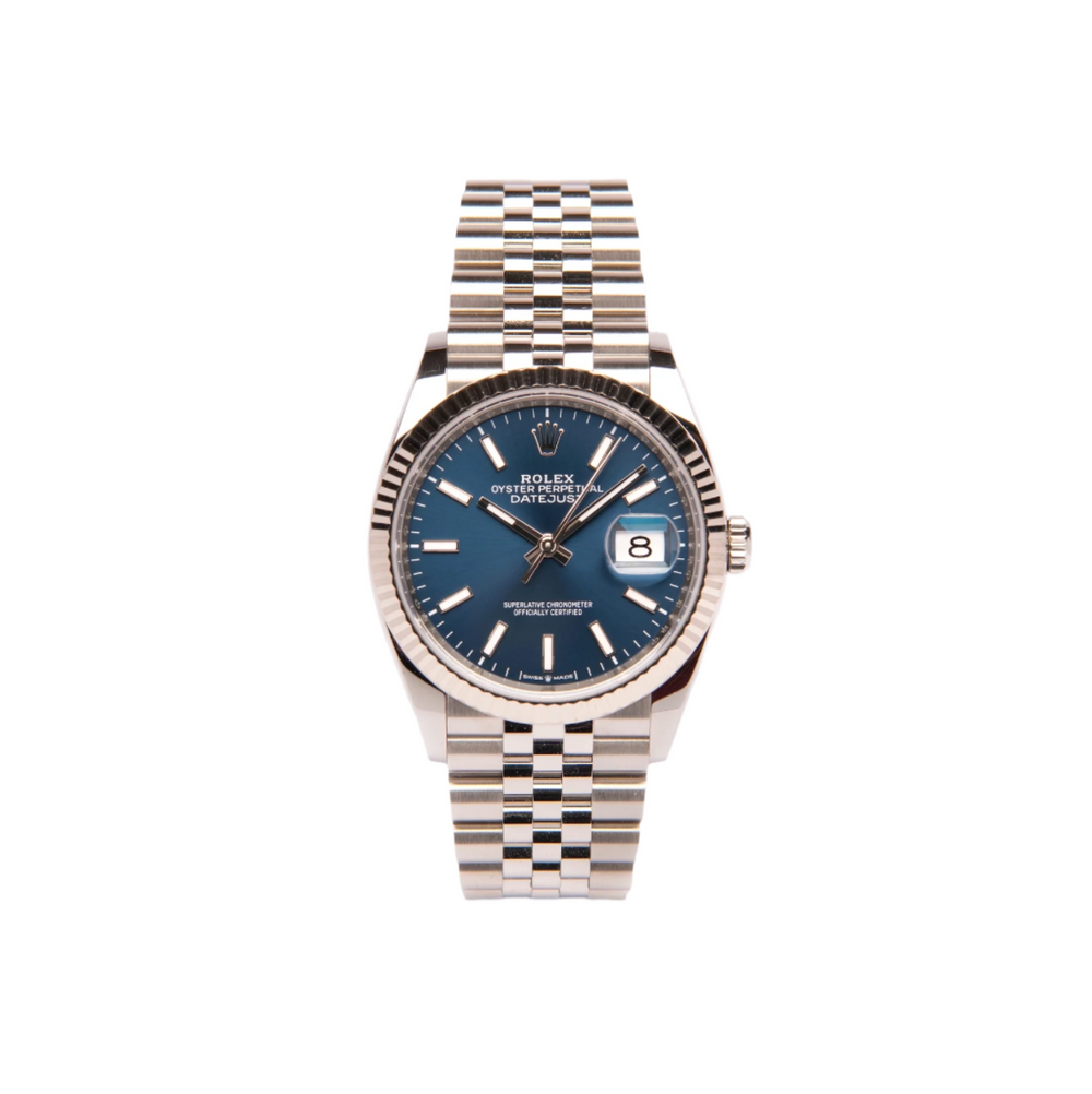 Datejust 36 Oystersteel & White Gold - Bright Blue (2021) – Rolex | Swiss Emporium Melbourne