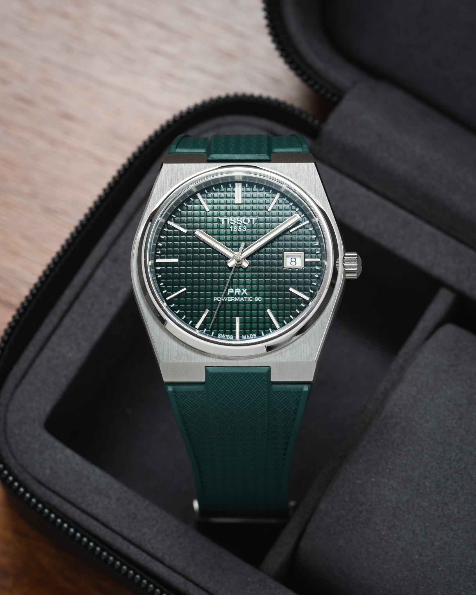 Emerald Green Tissot PRX CTS Rubber Strap