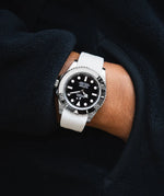 White CTS Rubber Strap for Rolex Submariner 41mm