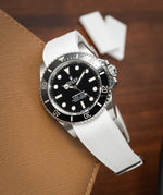 White CTS Rubber Strap for Rolex Submariner 41mm