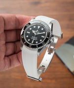 White CTS Rubber Strap for Rolex Submariner 41mm