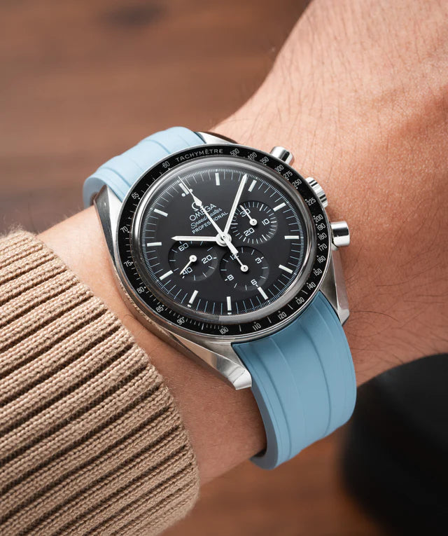 Baby Blue CTS Rubber Strap for Omega Speedmaster 42mm Swiss Emporium