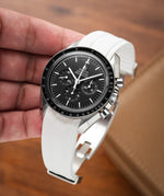 White CTS Rubber Strap for Omega Speedmaster 42mm