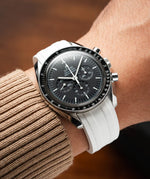 White CTS Rubber Strap for Omega Speedmaster 42mm