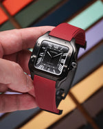 Red Sailcloth CTS Rubber Strap for Cartier Santos de Cartier